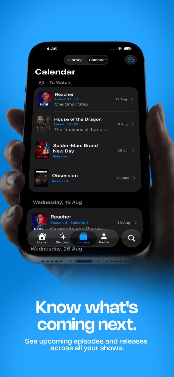 Movie page with its collection