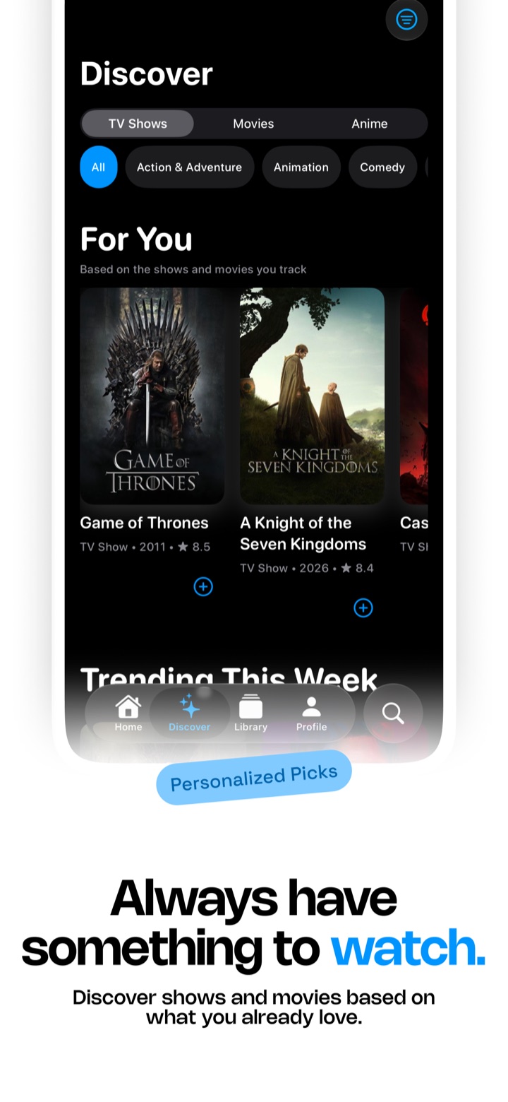 Episode list of a show with watched episodes ticked off