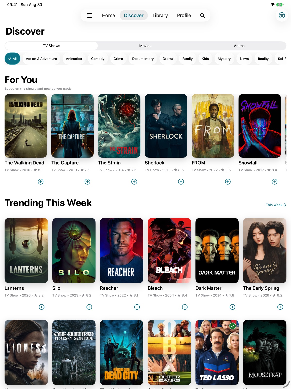 Couchmark's Discover tab on an iPad