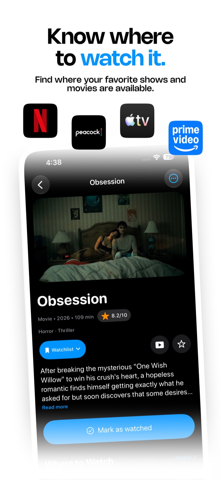 Home screen with your watching stats